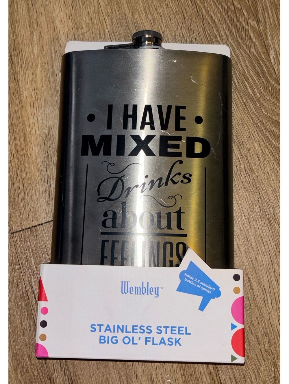 Wembley Big Ol’ Flask 64 oz Stainless Steel Novelty